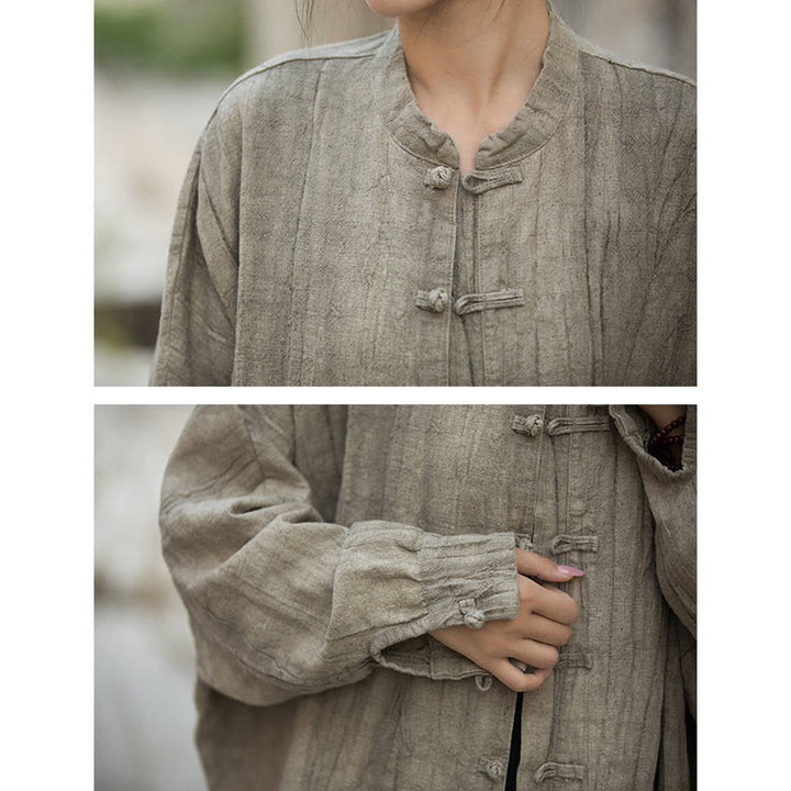 Giacca aperta sul davanti con maniche lunghe e bottoni a rana, motivo tie-dye Buddha Stones - image 11