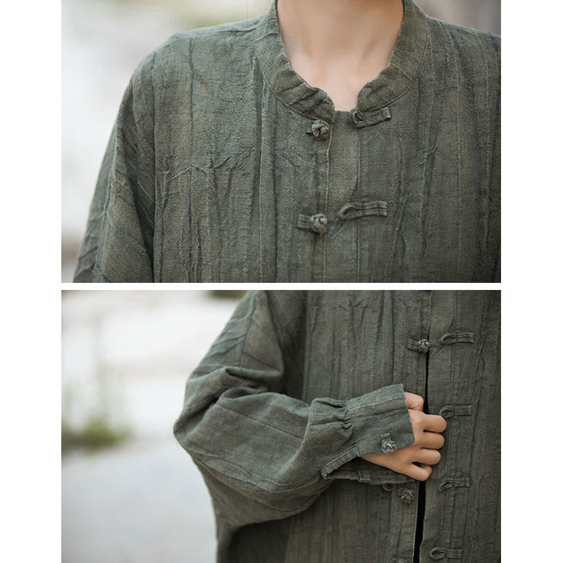 Giacca aperta sul davanti con maniche lunghe e bottoni a rana, motivo tie-dye Buddha Stones - image 21