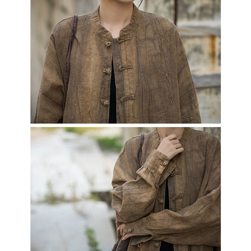 Giacca aperta sul davanti con maniche lunghe e bottoni a rana, motivo tie-dye Buddha Stones - image 4