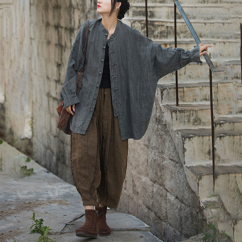 Giacca aperta sul davanti con maniche lunghe e bottoni a rana, motivo tie-dye Buddha Stones - image 35