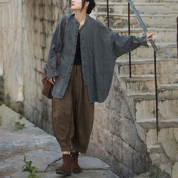 Giacca aperta sul davanti con maniche lunghe e bottoni a rana, motivo tie-dye Buddha Stones - image 35