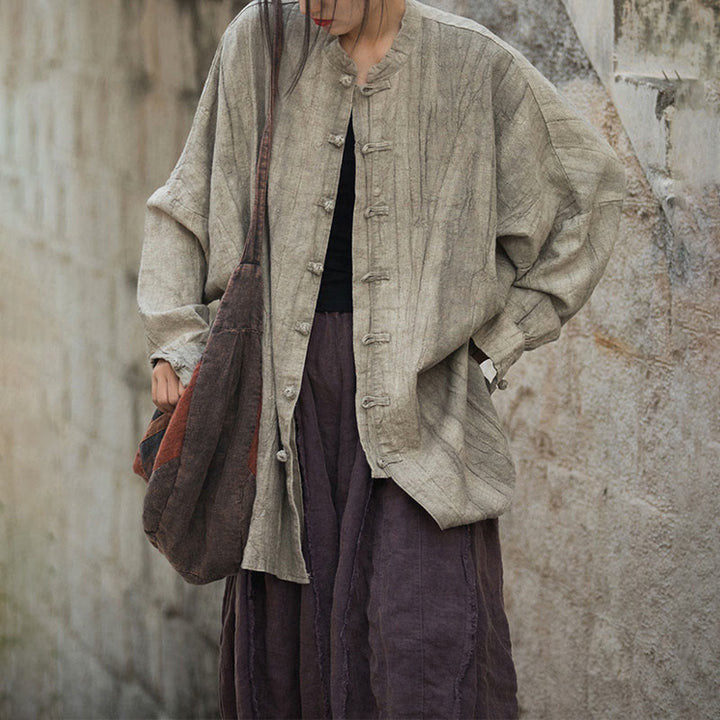 Giacca aperta sul davanti con maniche lunghe e bottoni a rana, motivo tie-dye Buddha Stones