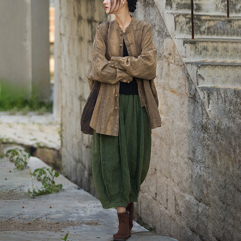 Giacca aperta sul davanti con maniche lunghe e bottoni a rana, motivo tie-dye Buddha Stones - image 3