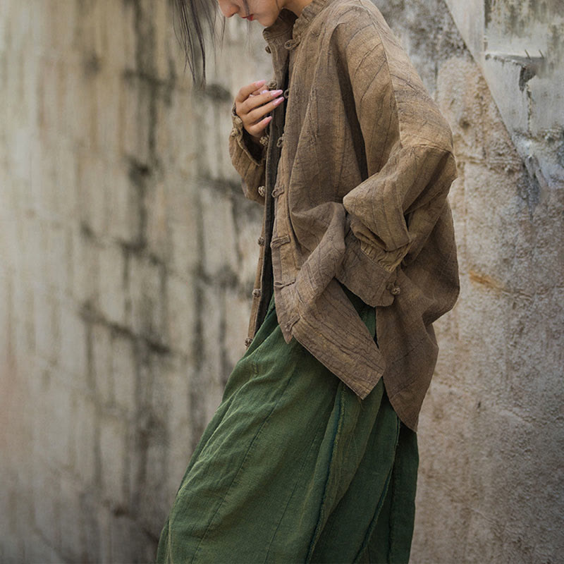 Giacca aperta sul davanti con maniche lunghe e bottoni a rana, motivo tie-dye Buddha Stones - image 2