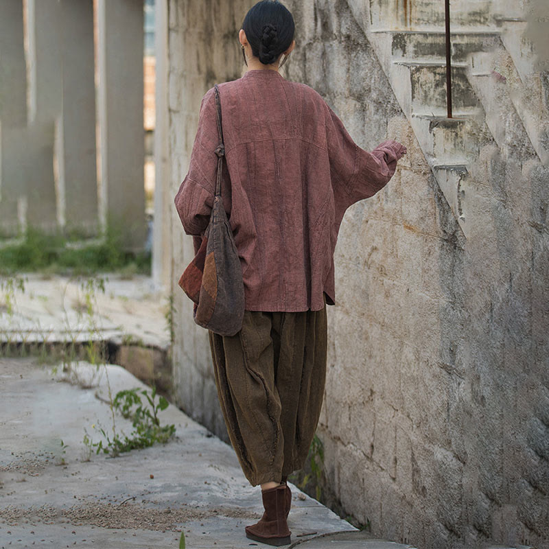 Giacca aperta sul davanti con maniche lunghe e bottoni a rana, motivo tie-dye Buddha Stones - image 30