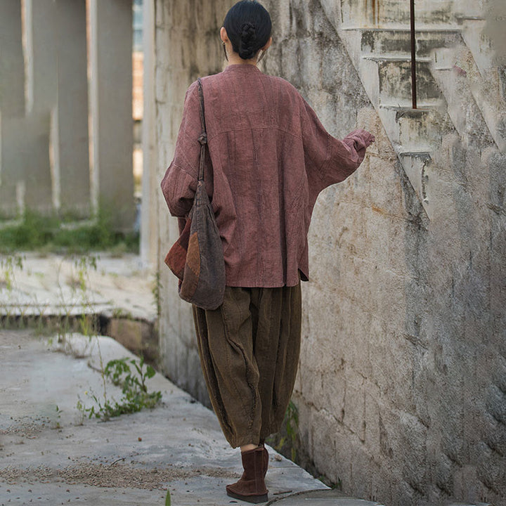 Giacca aperta sul davanti con maniche lunghe e bottoni a rana, motivo tie-dye Buddha Stones - image 30