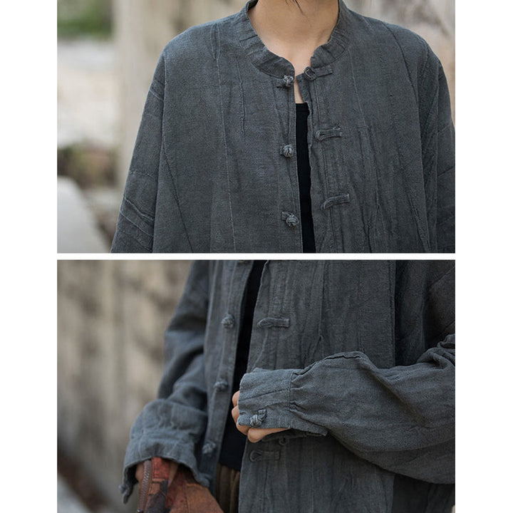 Giacca aperta sul davanti con maniche lunghe e bottoni a rana, motivo tie-dye Buddha Stones - image 36