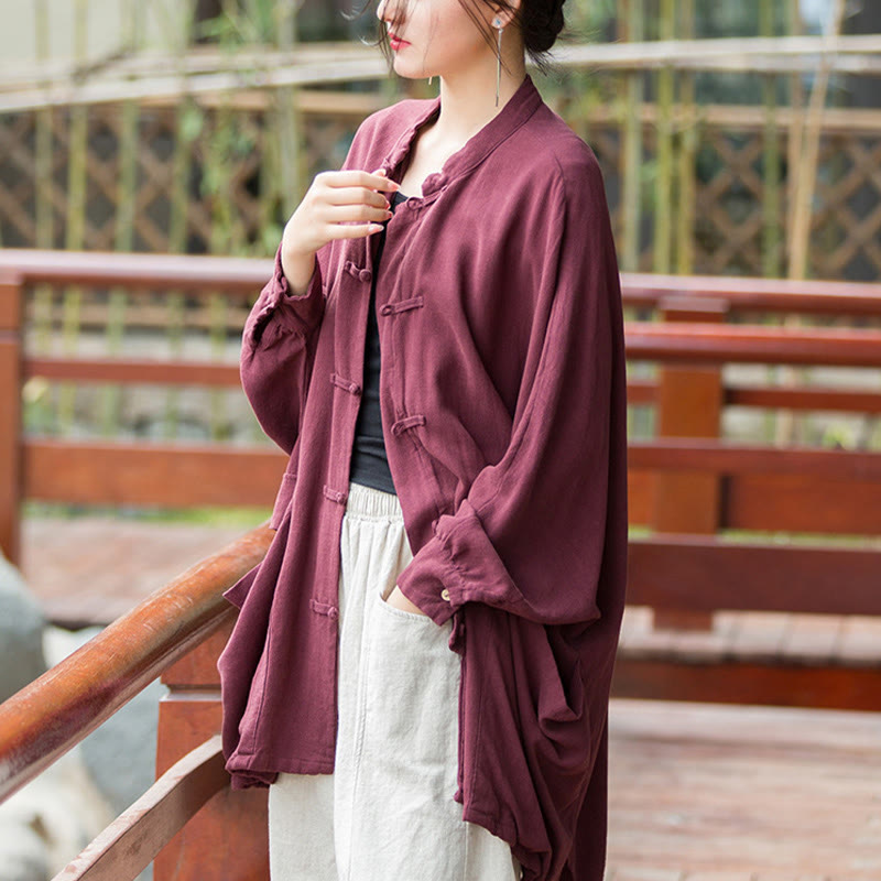 Giacca aperta sul davanti con tasche e bottoni a rana a maniche lunghe per meditazione zen Buddha Stones - image 4