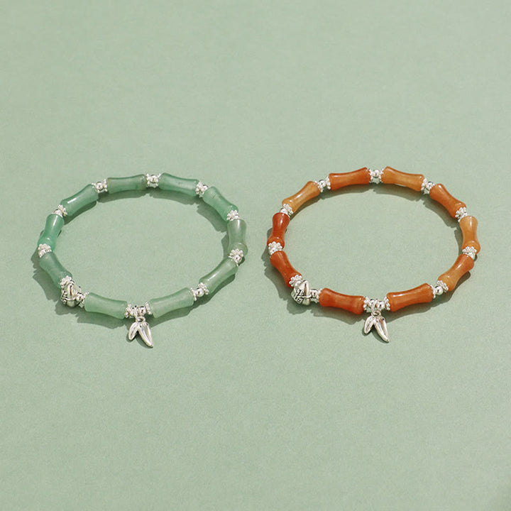 Braccialetto portafortuna Buddha Stones Peridoto Giada bianca Quarzo fragola Avventurina verde Bambù Fu Character
