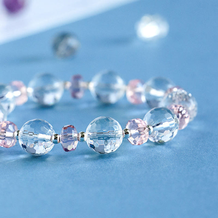 Braccialetto con ciondolo a forma di stella con protezione in cristallo rosa e pietre Buddha Stones - image 5