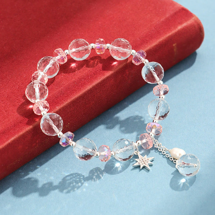 Braccialetto con ciondolo a forma di stella con protezione in cristallo rosa e pietre Buddha Stones - image 4