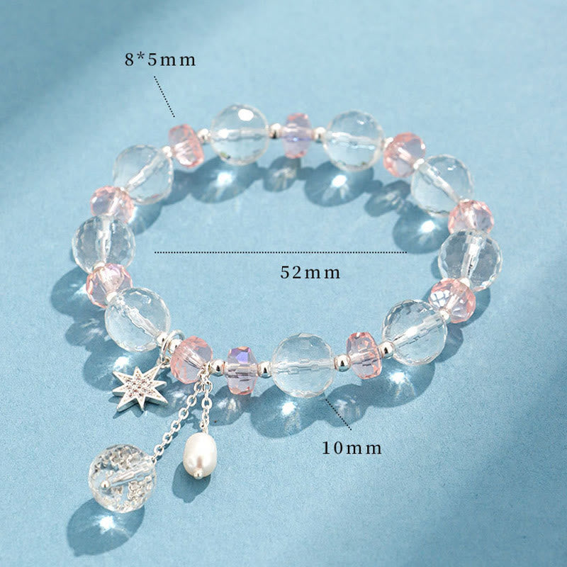 Braccialetto con ciondolo a forma di stella con protezione in cristallo rosa e pietre Buddha Stones - image 6