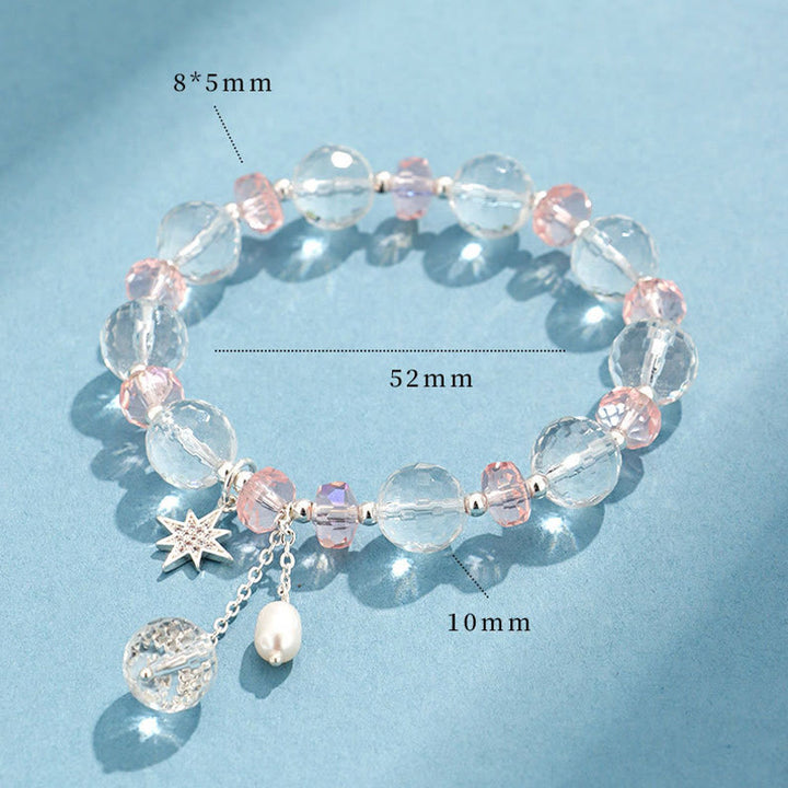 Braccialetto con ciondolo a forma di stella con protezione in cristallo rosa e pietre Buddha Stones - image 6