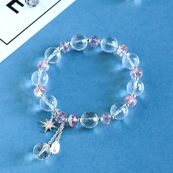 Braccialetto con ciondolo a forma di stella con protezione in cristallo rosa e pietre Buddha Stones - image 2