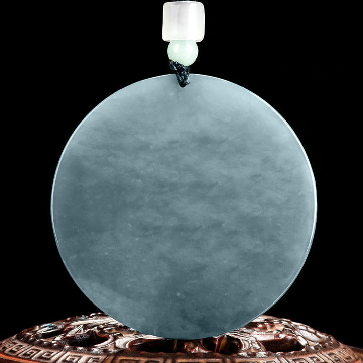 Buddha Stones Collana con ciondolo in corda di giada Kwan Yin Avalokitesvara Abbondanza