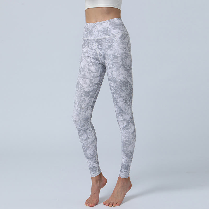 Buddha Stones Flowers Leaves Stampa Sport Fitness Yoga Leggings a vita alta Pantaloni da yoga da donna - Grigio - US8-10, UK/AU12-14, EU40-42 (XL) - image 13