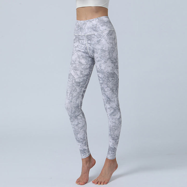Buddha Stones Flowers Leaves Stampa Sport Fitness Yoga Leggings a vita alta Pantaloni da yoga da donna - Grigio - US8-10, UK/AU12-14, EU40-42 (XL) - image 13