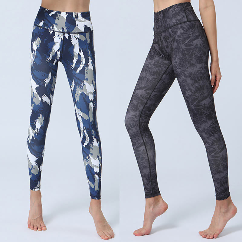Buddha Stones Flowers Leaves Stampa Sport Fitness Yoga Leggings a vita alta Pantaloni da yoga da donna - image 0