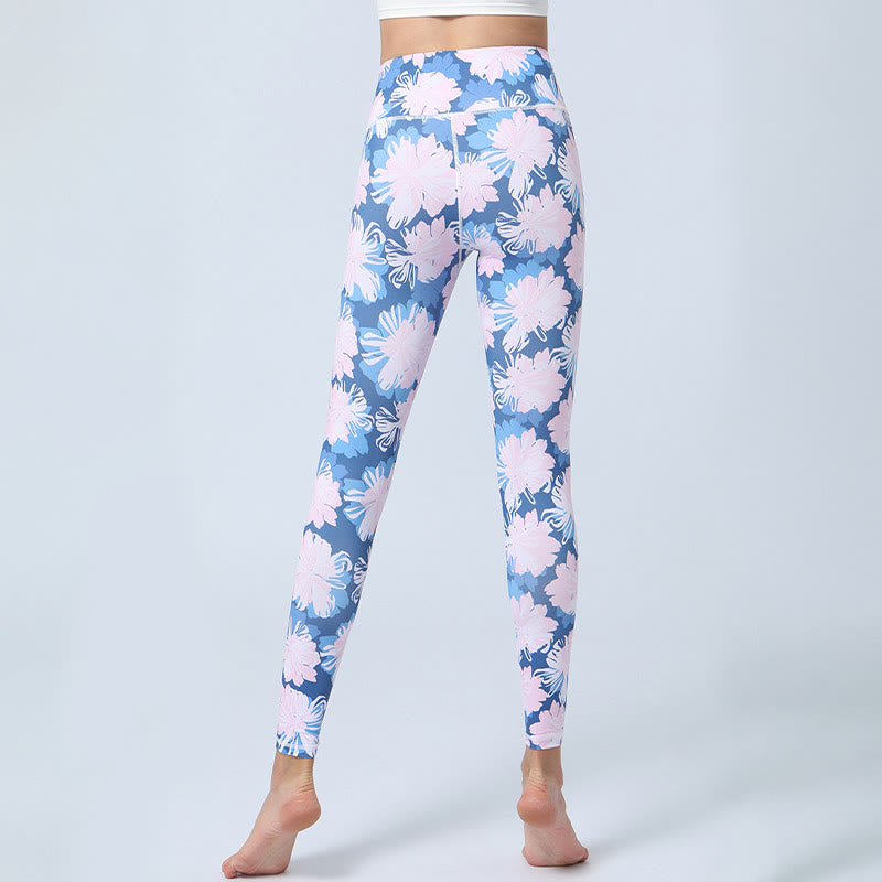 Buddha Stones Flowers Leaves Stampa Sport Fitness Yoga Leggings a vita alta Pantaloni da yoga da donna - image 8