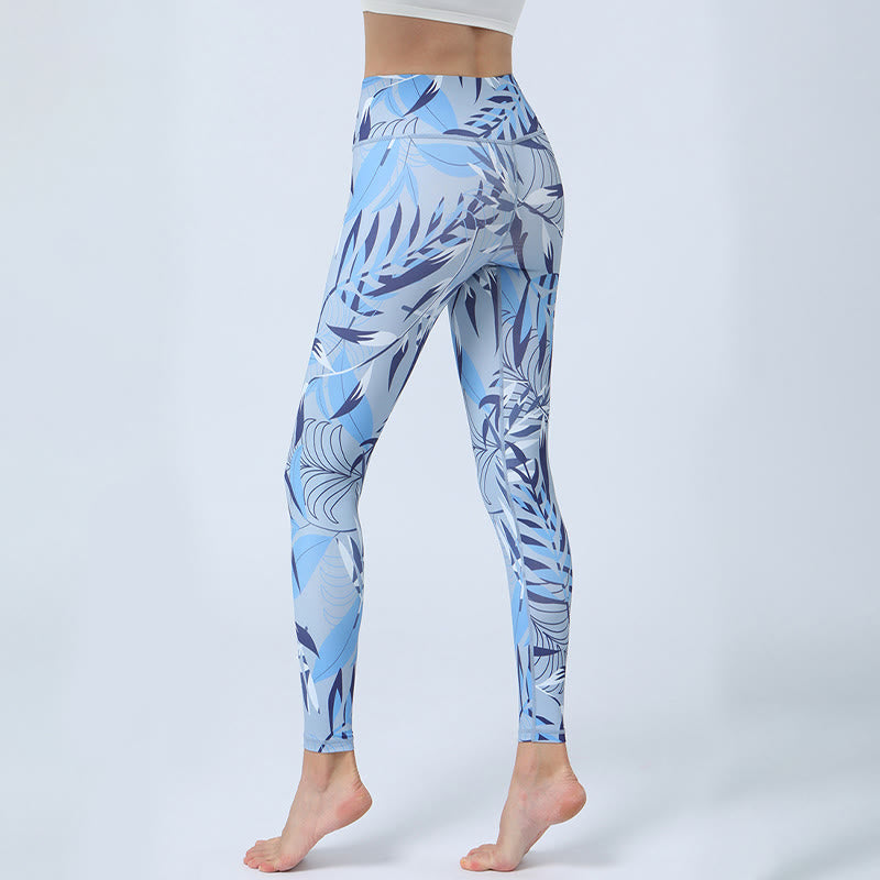 Buddha Stones Flowers Leaves Stampa Sport Fitness Yoga Leggings a vita alta Pantaloni da yoga da donna - image 11