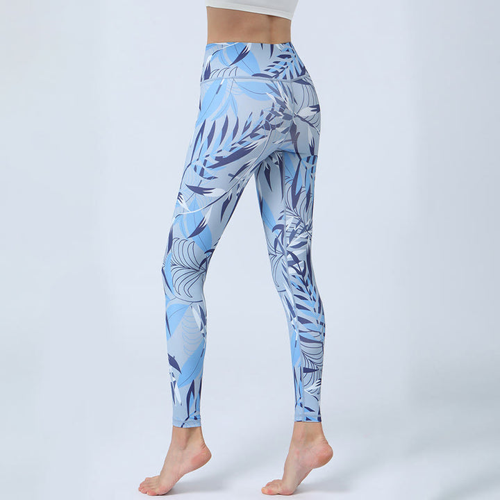 Buddha Stones Flowers Leaves Stampa Sport Fitness Yoga Leggings a vita alta Pantaloni da yoga da donna - image 11