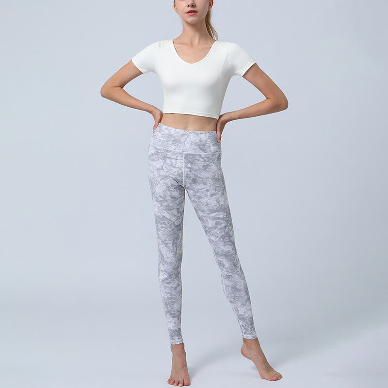Buddha Stones Flowers Leaves Stampa Sport Fitness Yoga Leggings a vita alta Pantaloni da yoga da donna - image 14