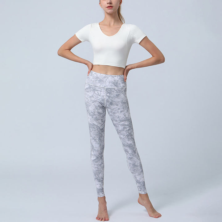 Buddha Stones Flowers Leaves Stampa Sport Fitness Yoga Leggings a vita alta Pantaloni da yoga da donna - image 14