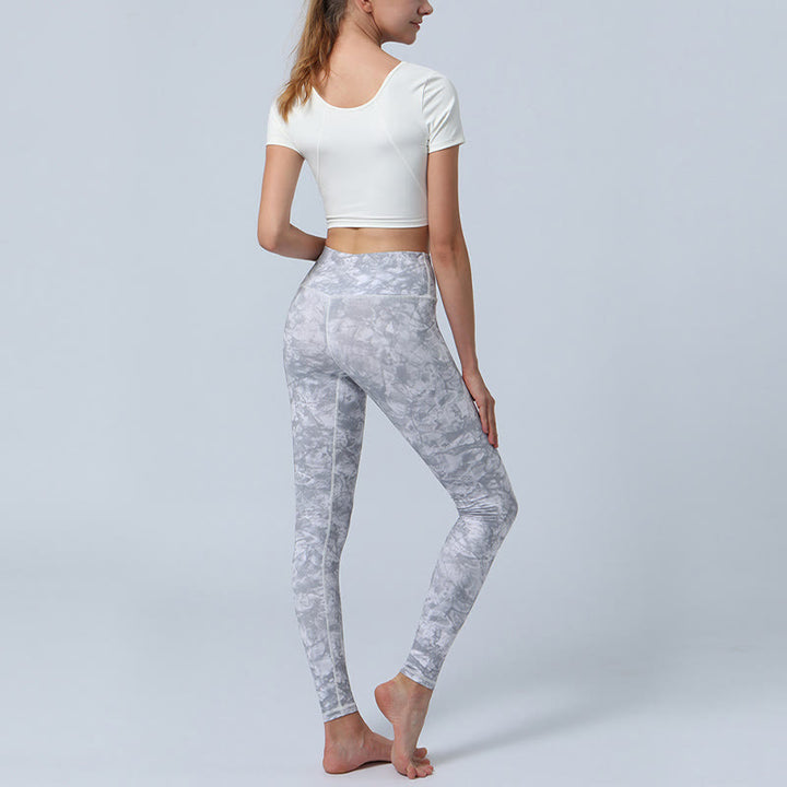 Buddha Stones Flowers Leaves Stampa Sport Fitness Yoga Leggings a vita alta Pantaloni da yoga da donna - image 15