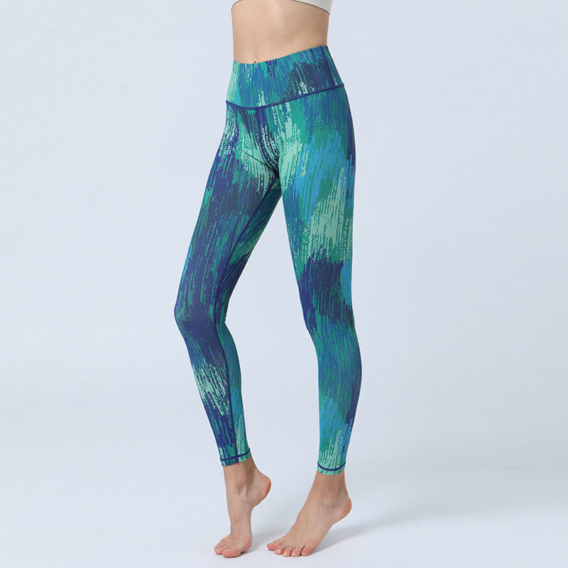 Leggings da yoga a vita alta con stampa Buddha Stones , per fitness e sport, da donna - Verde Blu - US8-10, UK/AU12-14, EU40-42 (XL) - image 7