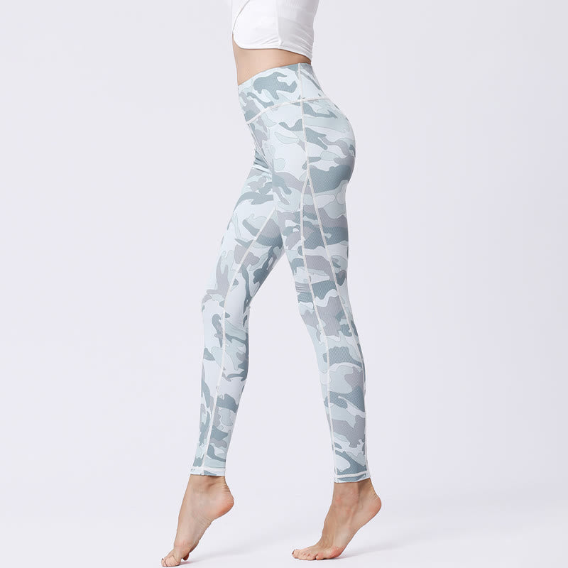 Leggings da yoga a vita alta con stampa mimetica Buddha Stones Sports Fitness Yoga Pantaloni da yoga da donna - image 13
