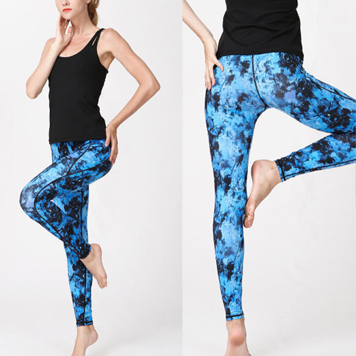 Leggings da yoga a vita alta con stampa mimetica Buddha Stones Sports Fitness Yoga Pantaloni da yoga da donna - image 10