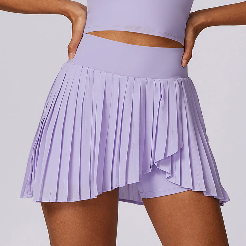 Canotta corta con colletto polo Buddha Stones , gonne da tennis, pantaloncini plissettati con tasca, abbigliamento sportivo per yoga