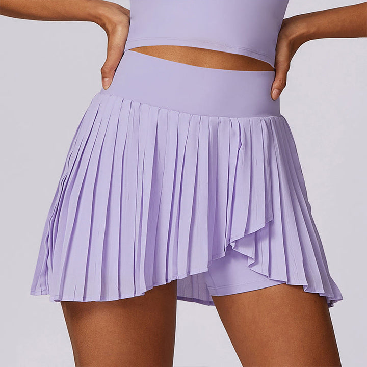 Canotta corta con colletto polo Buddha Stones , gonne da tennis, pantaloncini plissettati con tasca, abbigliamento sportivo per yoga