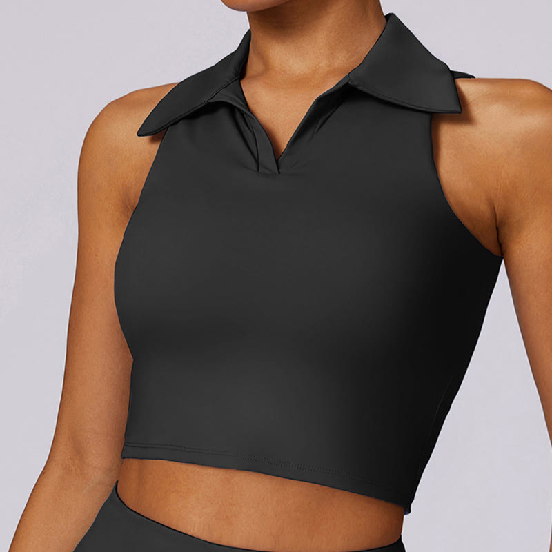 Canotta corta con colletto polo Buddha Stones , gonne da tennis, pantaloncini plissettati con tasca, abbigliamento sportivo per yoga - Nero - Superiore - US8-10, UK/AU12-14, EU40-42 (XL) - image 13