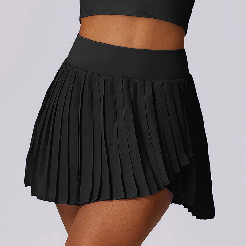 Canotta corta con colletto polo Buddha Stones , gonne da tennis, pantaloncini plissettati con tasca, abbigliamento sportivo per yoga