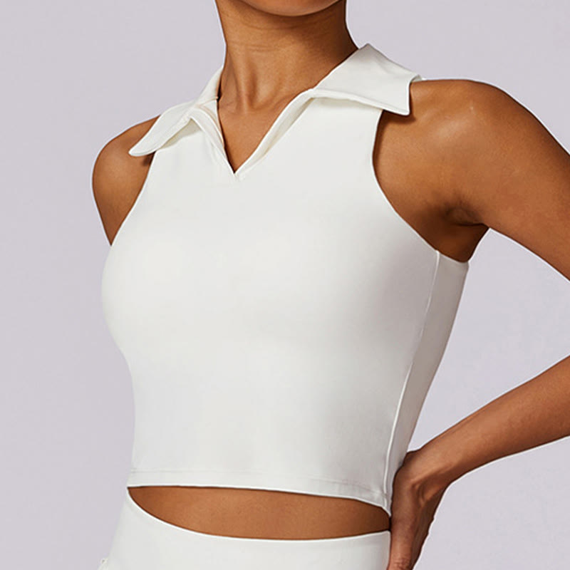 Canotta corta con colletto polo Buddha Stones , gonne da tennis, pantaloncini plissettati con tasca, abbigliamento sportivo per yoga