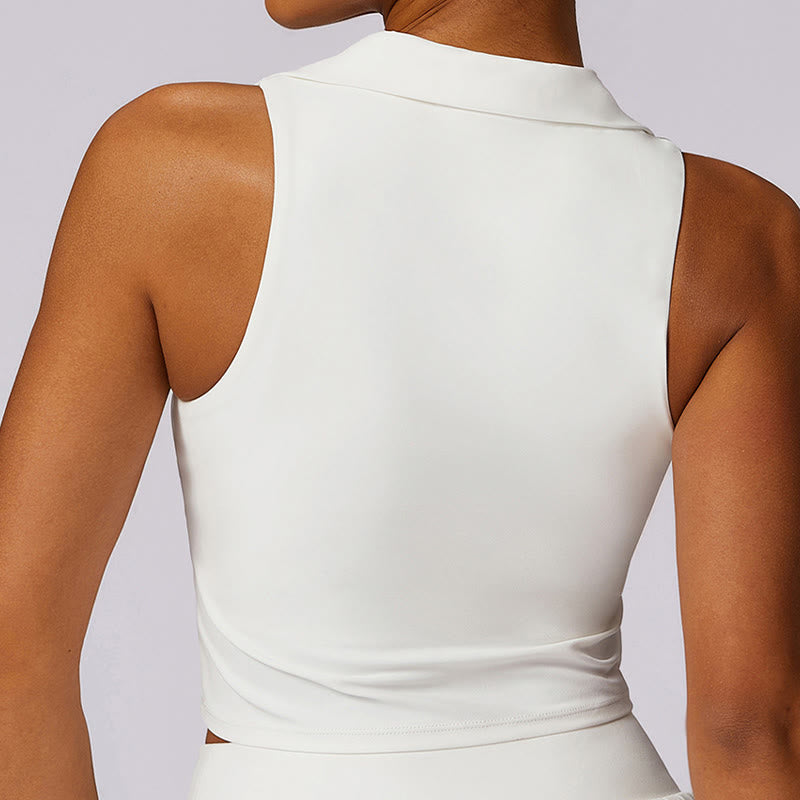 Canotta corta con colletto polo Buddha Stones , gonne da tennis, pantaloncini plissettati con tasca, abbigliamento sportivo per yoga - image 30