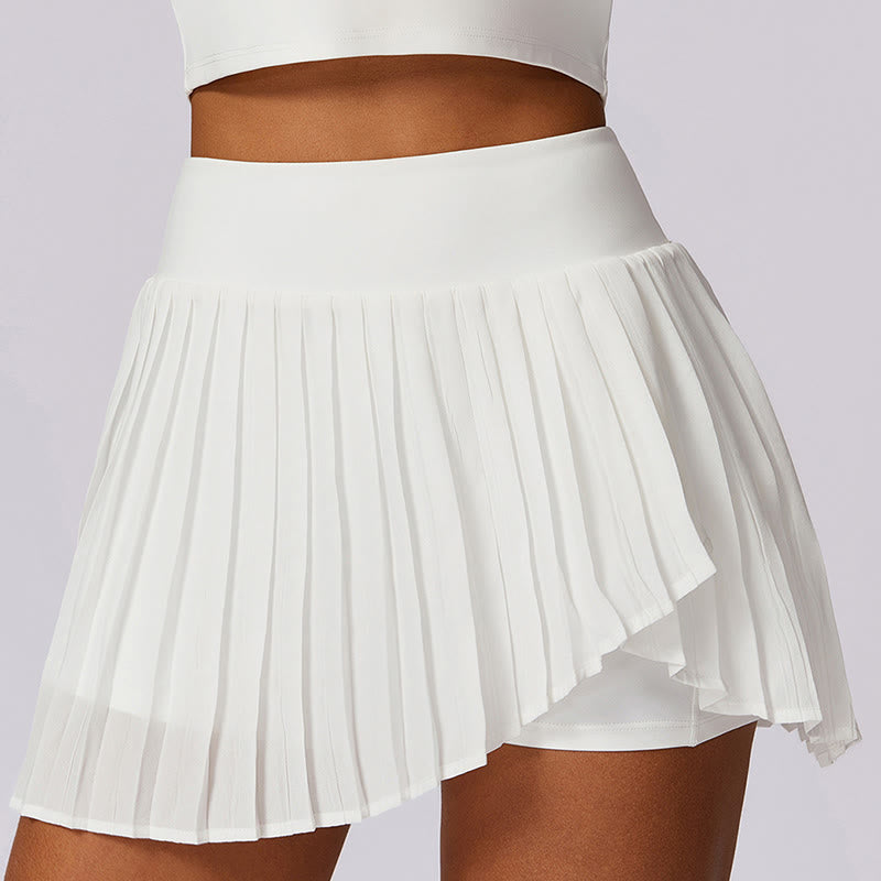 Canotta corta con colletto polo Buddha Stones , gonne da tennis, pantaloncini plissettati con tasca, abbigliamento sportivo per yoga