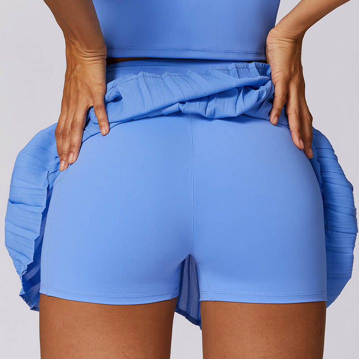 Canotta corta con colletto polo Buddha Stones , gonne da tennis, pantaloncini plissettati con tasca, abbigliamento sportivo per yoga