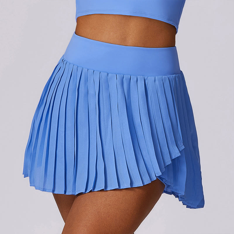 Canotta corta con colletto polo Buddha Stones , gonne da tennis, pantaloncini plissettati con tasca, abbigliamento sportivo per yoga