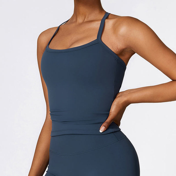 Canotta corta tinta unita Buddha Stones , pantaloncini a vita alta, abbigliamento sportivo per palestra e yoga - image 1