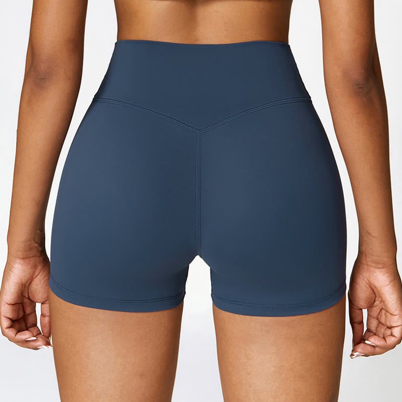 Canotta corta tinta unita Buddha Stones , pantaloncini a vita alta, abbigliamento sportivo per palestra e yoga - image 11