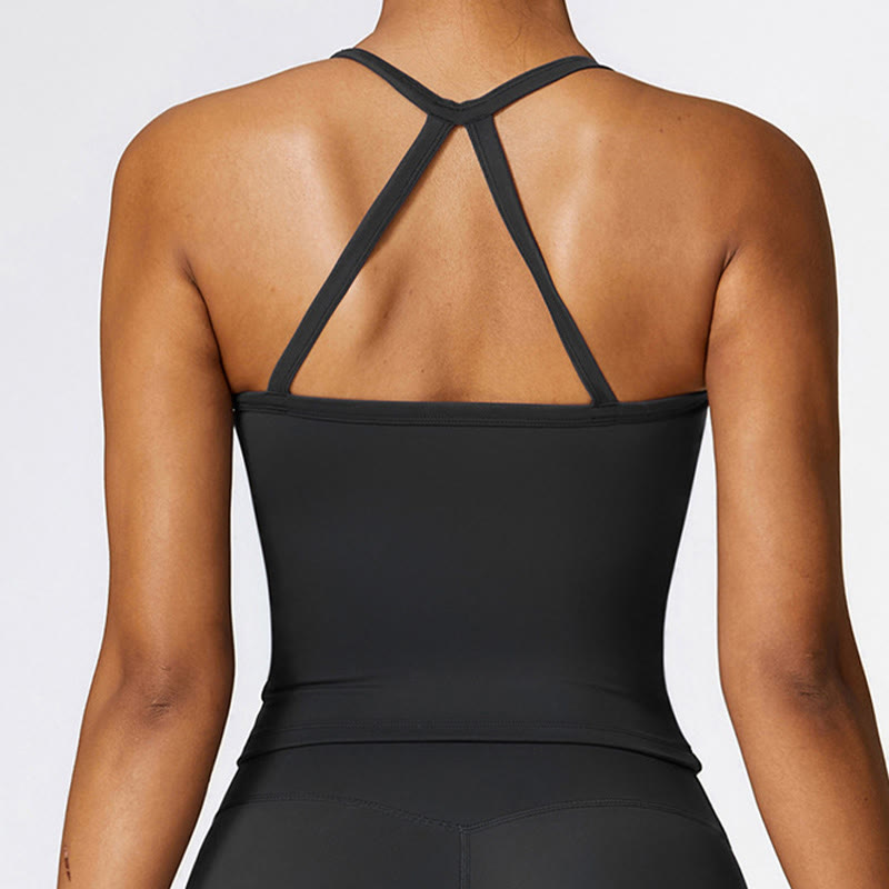 Canotta corta tinta unita Buddha Stones , pantaloncini a vita alta, abbigliamento sportivo per palestra e yoga - image 16