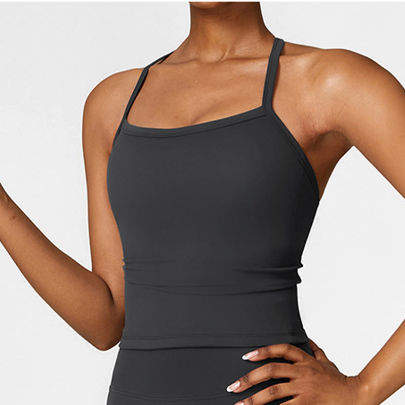 Canotta corta tinta unita Buddha Stones , pantaloncini a vita alta, abbigliamento sportivo per palestra e yoga - image 18