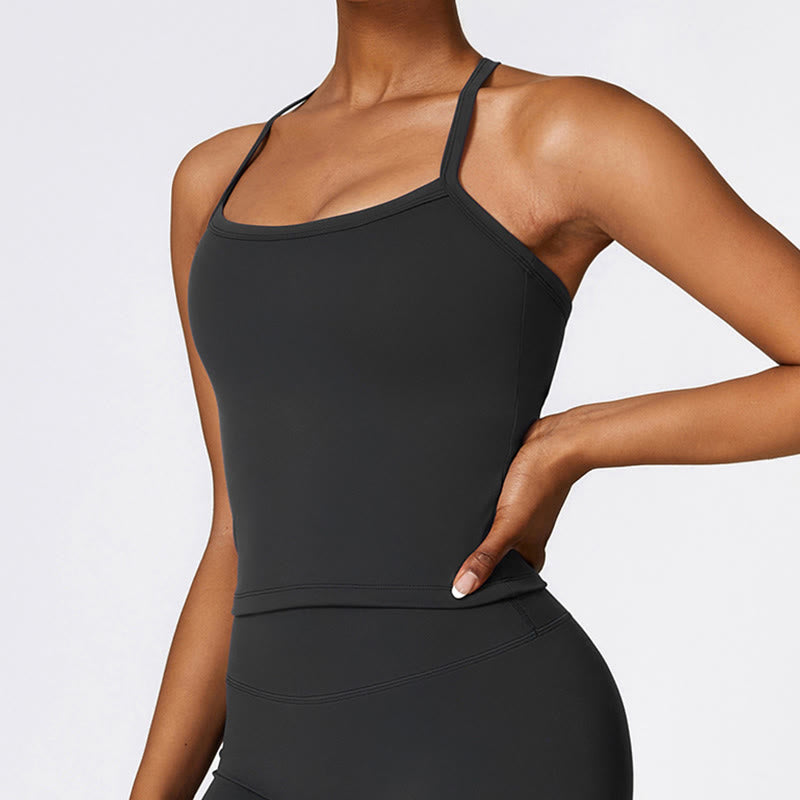 Canotta corta tinta unita Buddha Stones , pantaloncini a vita alta, abbigliamento sportivo per palestra e yoga - image 13