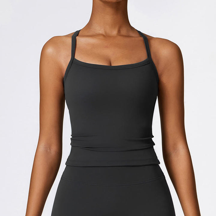 Canotta corta tinta unita Buddha Stones , pantaloncini a vita alta, abbigliamento sportivo per palestra e yoga - image 19