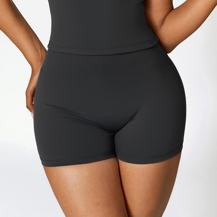 Canotta corta tinta unita Buddha Stones , pantaloncini a vita alta, abbigliamento sportivo per palestra e yoga - image 23