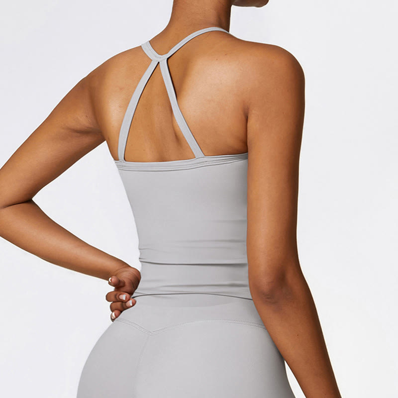 Canotta corta tinta unita Buddha Stones , pantaloncini a vita alta, abbigliamento sportivo per palestra e yoga - image 27