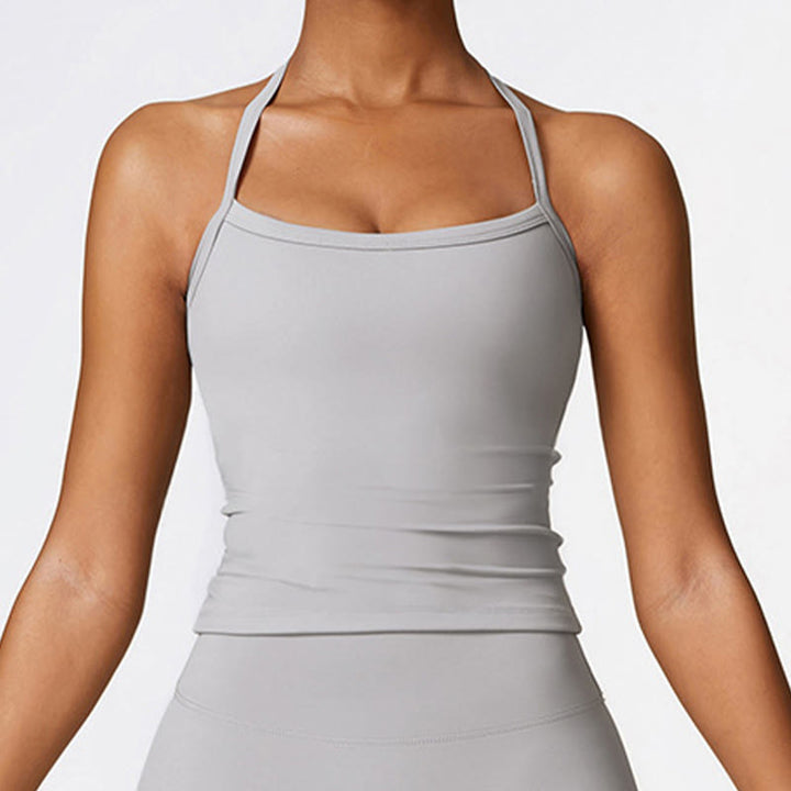Canotta corta tinta unita Buddha Stones , pantaloncini a vita alta, abbigliamento sportivo per palestra e yoga - Grigio - Superiore - US8-10, UK/AU12-14, EU40-42 (XL) - image 24