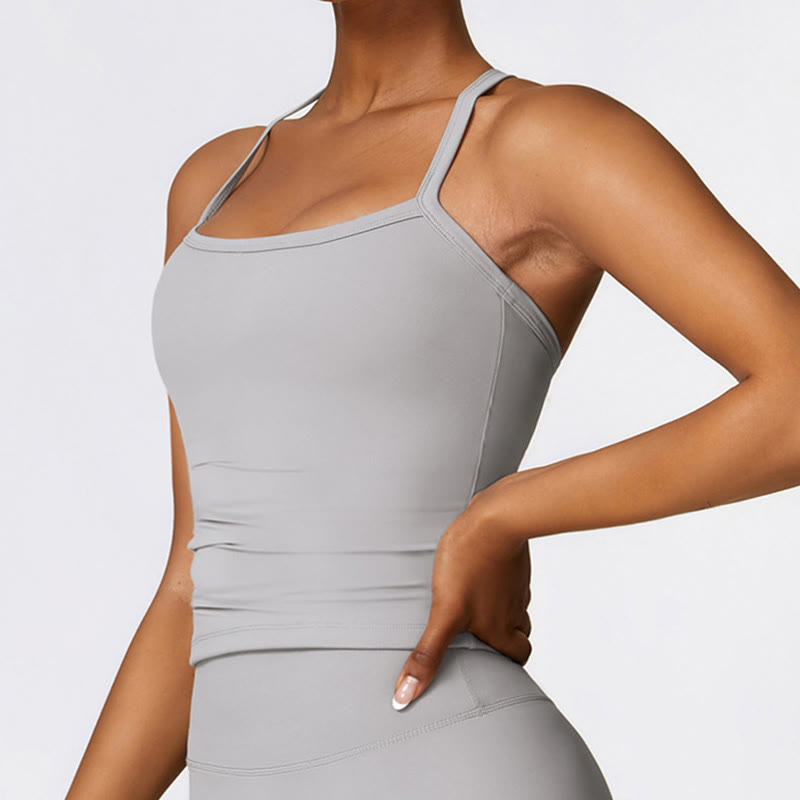 Canotta corta tinta unita Buddha Stones , pantaloncini a vita alta, abbigliamento sportivo per palestra e yoga - image 30